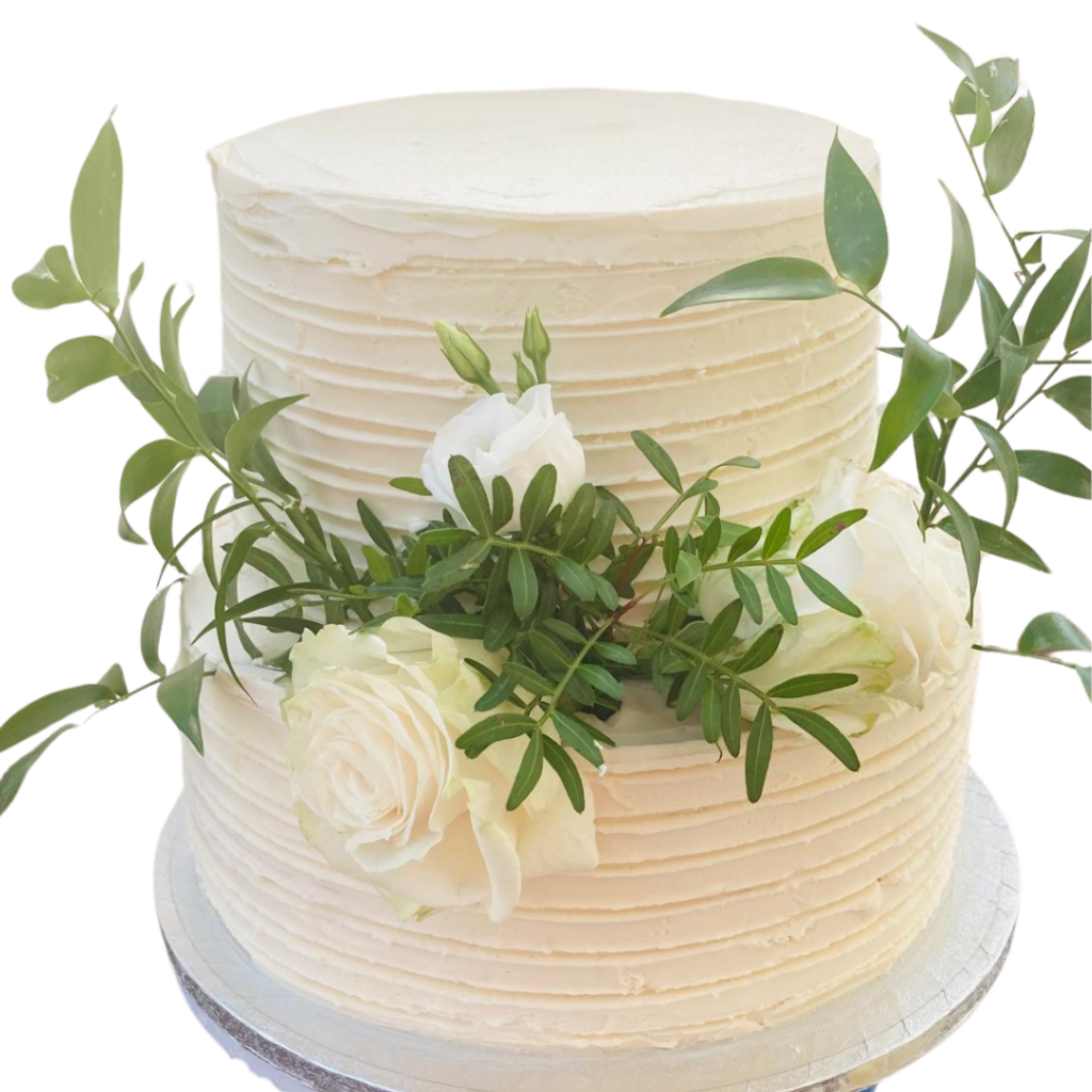 Fresh Flowers Wedding Cake